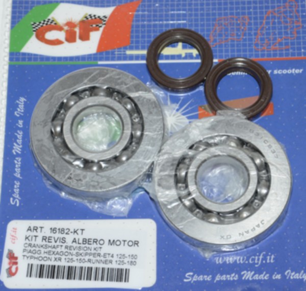 lager+keerringset cif hexagon 125cc, runner 125cc, runner 180cc 2t, typhoon 125cc