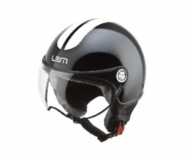 helm lem demi-jet coolmax glossy roger M 57/58 zwart/wit=op=op