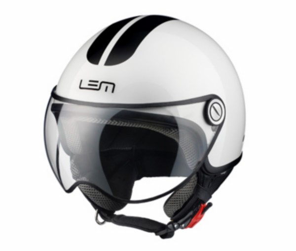 helm lem demi-jet coolmax glossy roger XS 53/54 wit/zwart=op=op