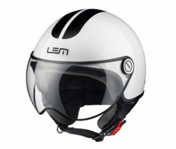 helm lem demi-jet coolmax glossy roger XL 61/62 wit/zwart=op=op