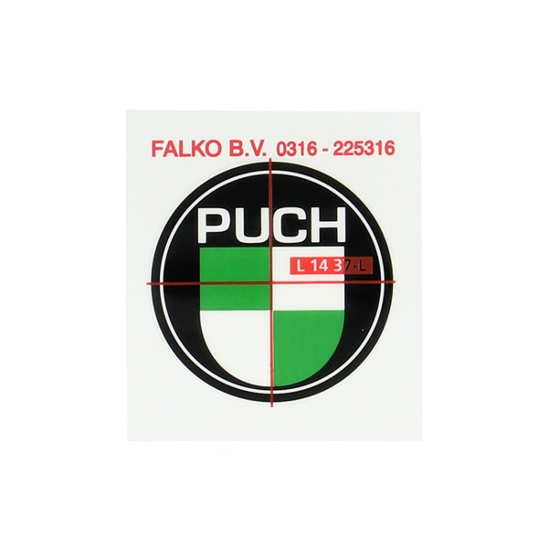 logo 40mm zwart/wit/groen puch, puch maxi