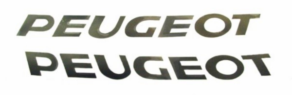 sticker woord [peugeot] zwart 2-delig