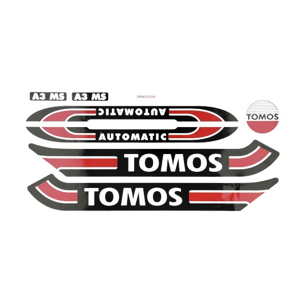 stickerset tomos zwart/rood/wit standard 080010