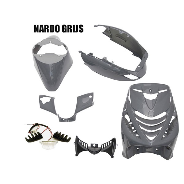 plaatwerkset Power1 model SP + led lamp nardo grijs glans 6-delig zip2000
