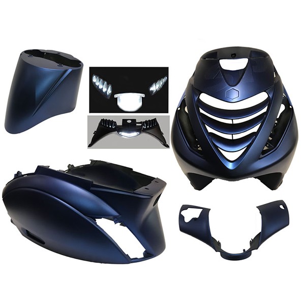 plaatwerkset Power1 model SP sport mat blauw + led 6-delig zip2000