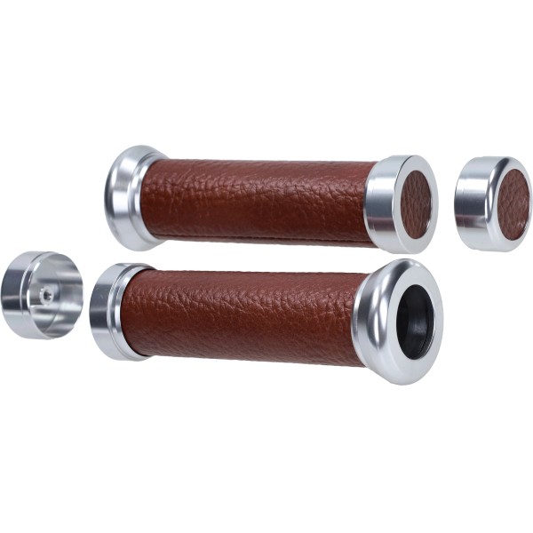 handvatset Power1 retro universeel leer bruin