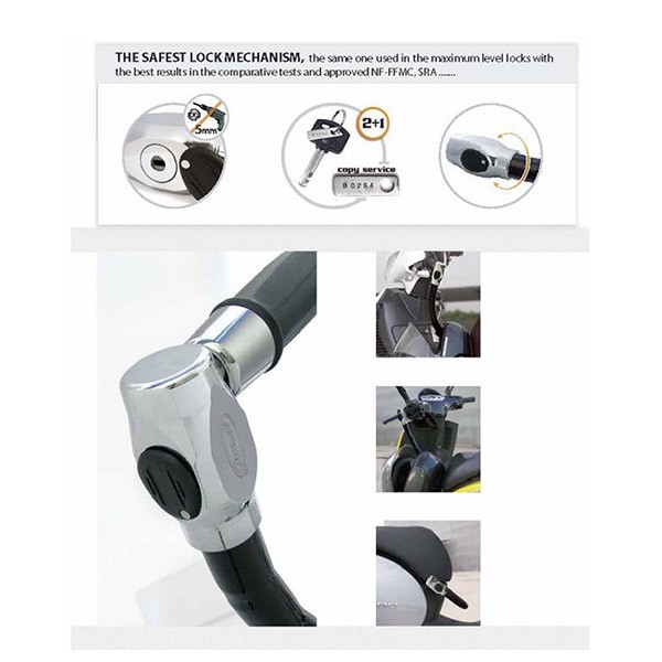 stuurslot artago antirobos luxe vespa lx, lxv, vespa S