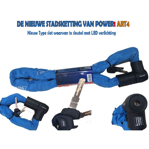 kettingslot Power1 art 4-sterren vaste kop 150cm