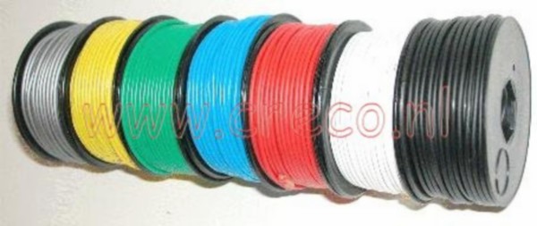 electrisch draad 30m grijs per rol