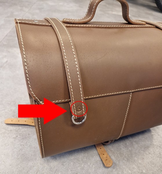 topkoffer leer custom !! SCHADE mist popnagel !! prima/scooter/sprint/univ/lx,vespas bruin