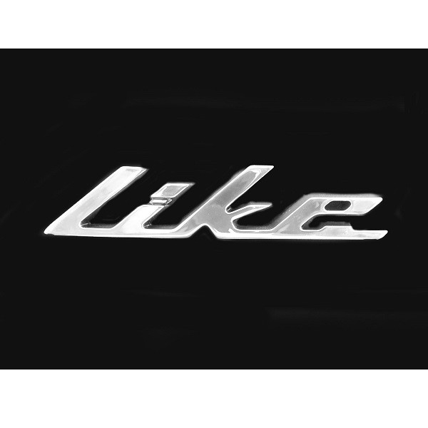 sticker Kymco origineel woord [like] chroom new like 86102-acc1-e10-t01