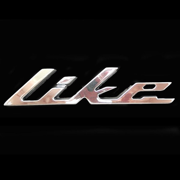 sticker Kymco origineel woord [like] chroom new like 86202-acc1-e10-t01