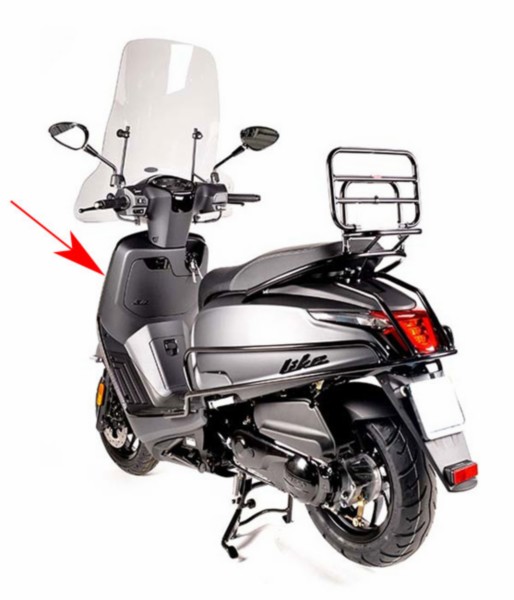 sierstrip Kymco origineel beenschild links zwart mat new like 64314-acc1-e10-66p