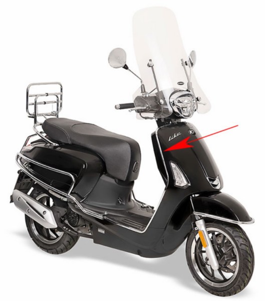 sierstrip Kymco origineel beenschild rechtsvoor chroom new like 64313-acc1-e10-f1p