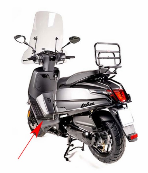 sierstrip Kymco origineel treeplank links zwart mat new like 64318-acc1-e10-66p