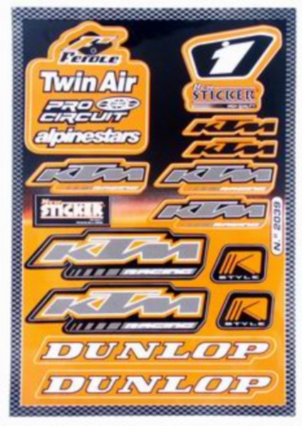 stickerset falko sponsor Dunlop/KTM/Twin air oranje 13-delig universeel 982039