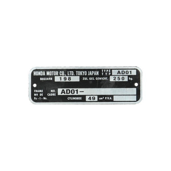 plaatje framenummer ad01 Honda mt5