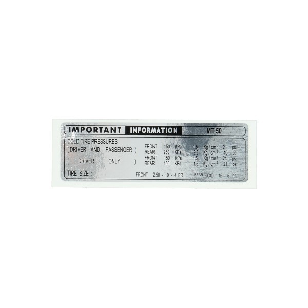 sticker frame informatie wit/zwart mt5