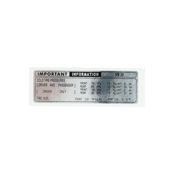 sticker frame informatie wit/zwart mb5