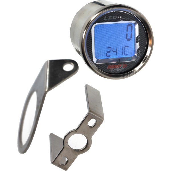 toerenteller + temperatuurmeter digitaal 55mm chroom=op=op