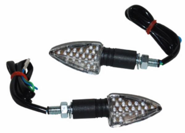 knipperlichtset DMP led kort mini universeel zwart mat
