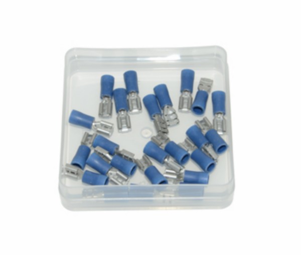 kabelstekker plat vrouw 4.8mm blauw 25pcs