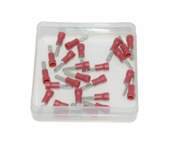 kabelstekker plat man 2.80mm rood 25pcs
