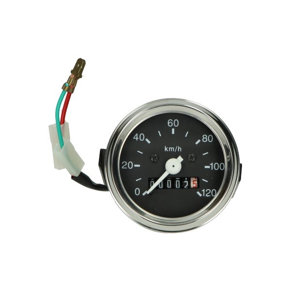 km tellerklok 120km/u chrome rand 60mm kreidler, sachs, zundapp