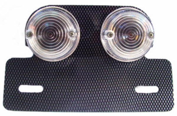 achterlicht DMP + kent plaathouder universeel carbon/wit=op=op