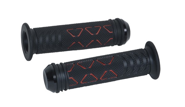 handvatset DMP universeel zip/sprint style + bar end zwart/rood