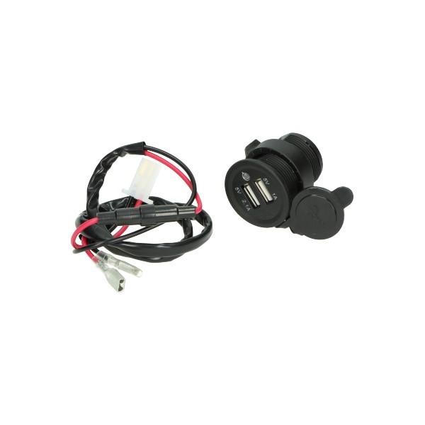 aansluiting 12v dubbel usb opladen telefoon/mobiel prof. inbouw Minicar, motorfiets, scooter