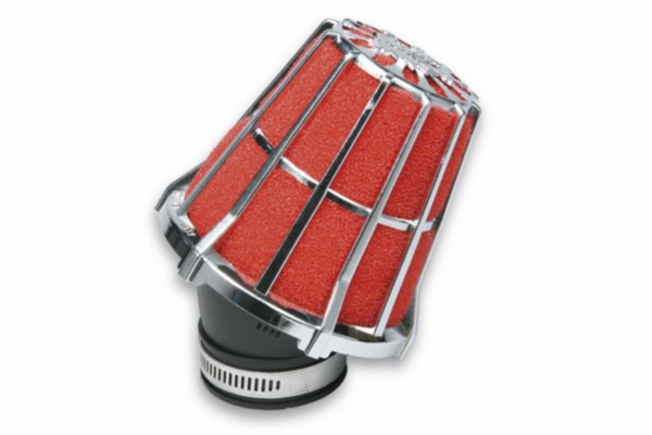 powerfilter malossi e5 schuin 35-38mm chroom/rood 047593.k0
