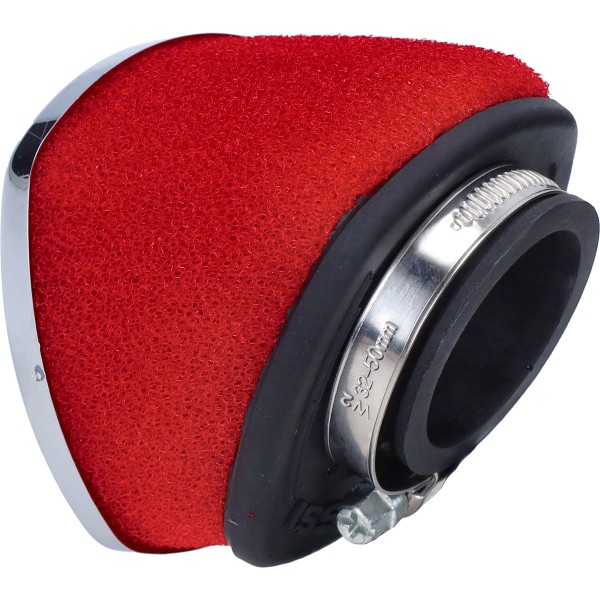 powerfilter malossi mhr e14 schuin 38mm chroom/rood 0411461