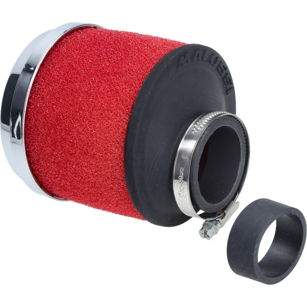 powerfilter malossi mhr e13 recht 32-38mm chroom/rood 0411729