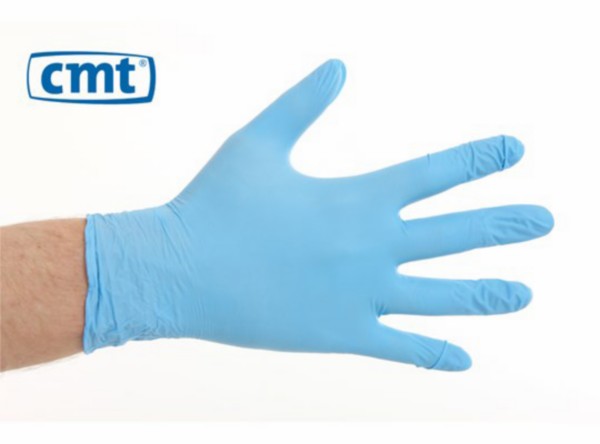 handschoenset cmt werkplaats nitril poedervrij XL blauw 100pcs