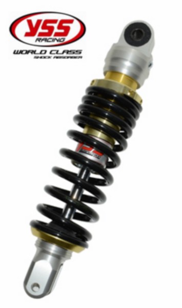 schokbreker yss gasgevuld E-serie 310mm zwart/goud kymco, minarelli, peugeot, sco gy6