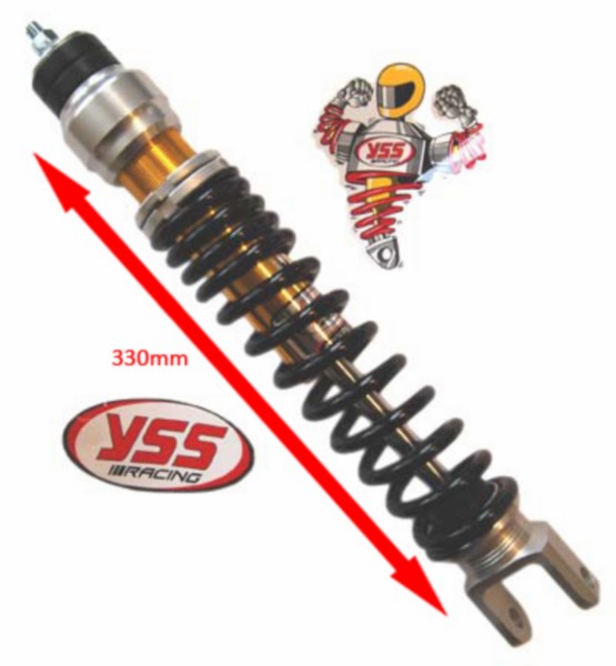 schokbreker yss gasgevuld E-serie achter 310mm zwart/goud zip 2t , zip2000sp