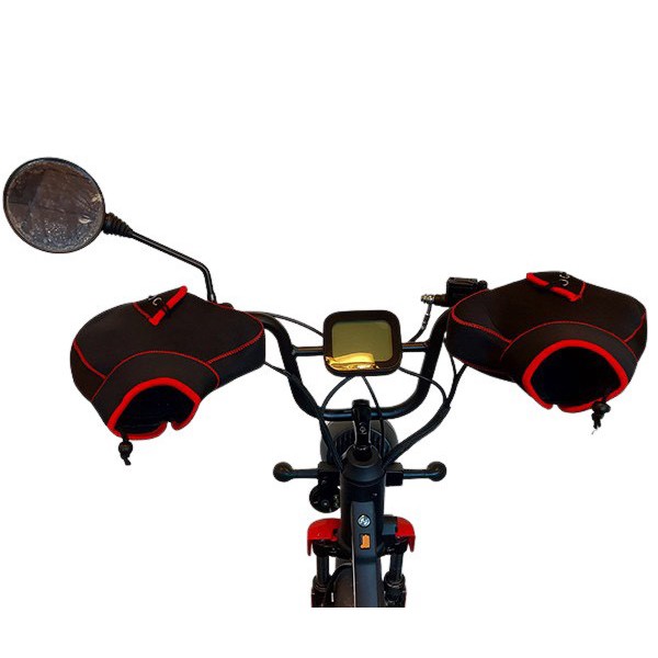 handmofset DMP universeel neoprene zwart/rood fatbike, bromfiets, scooter