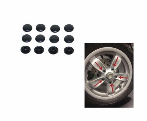 sierdop DMP inbus bout voorwiel m8 zwart glans 12pcs gts alle mod., mp3, primavera, sprint