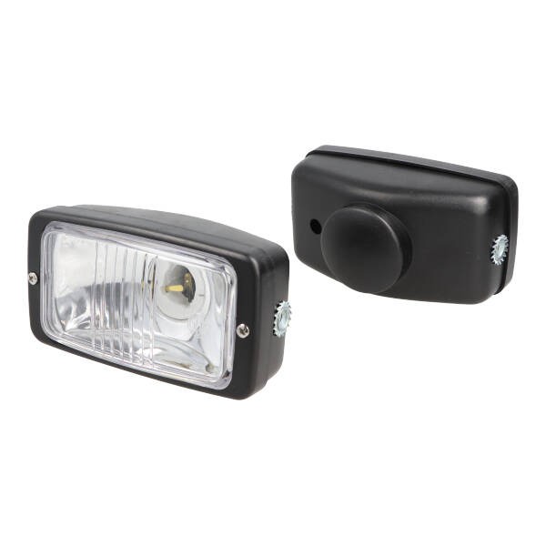 koplamp guia rechthoekig (made in EU) 14cm zwart bromfiets