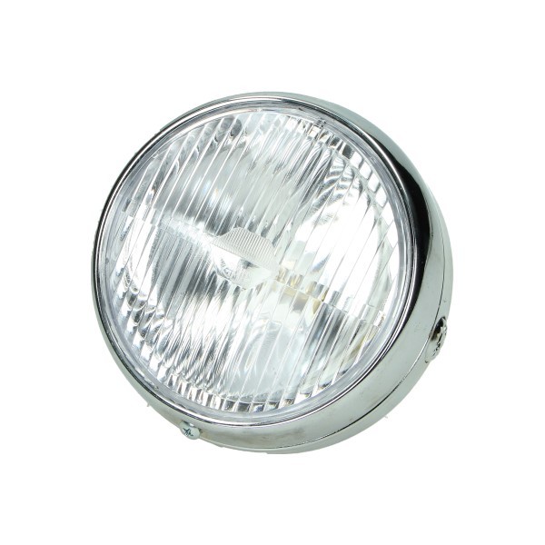 koplamp guia rond + schakelaar 14cm chroom 103, bromfiets