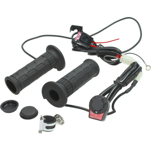 handvatset koso + verwarming universeel 120mm zwart bromfiets, motorfiets, scooter
