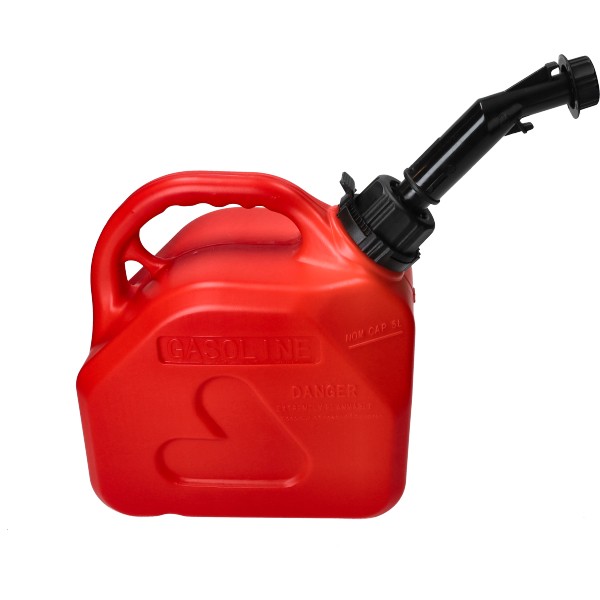 werkplaats benzinekan met schenktuit 5L rood