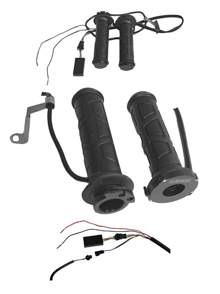 handvatset lampa + verwarming 12v regelbaar 22mm motor, quad, scooter 90536