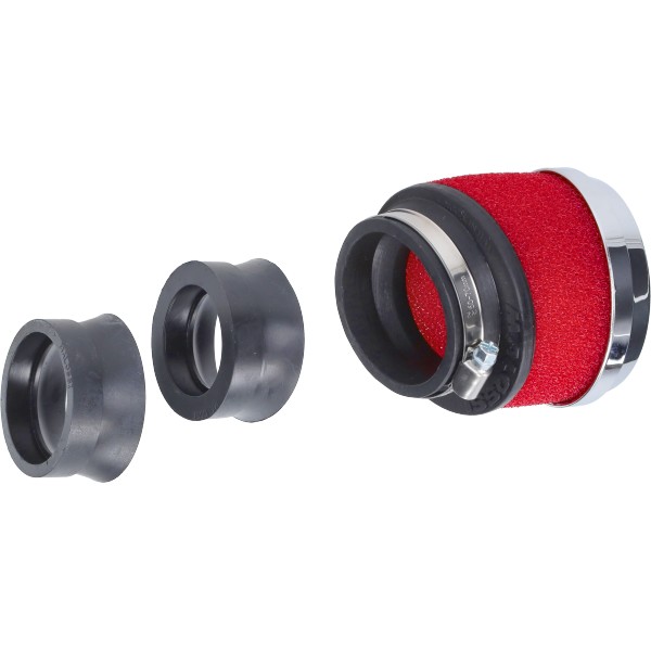 powerfilter malossi mhr e13 schuin 42/50/58.5mm chroom/rood motor 0413527