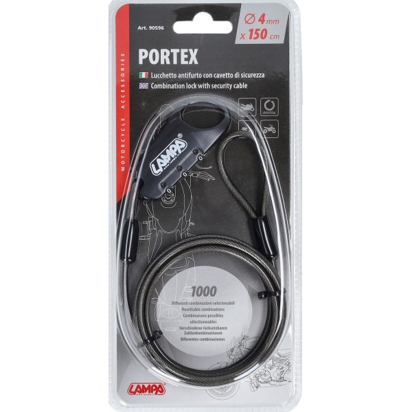 cijferslot lampa + kabel 150cm grijs 90596