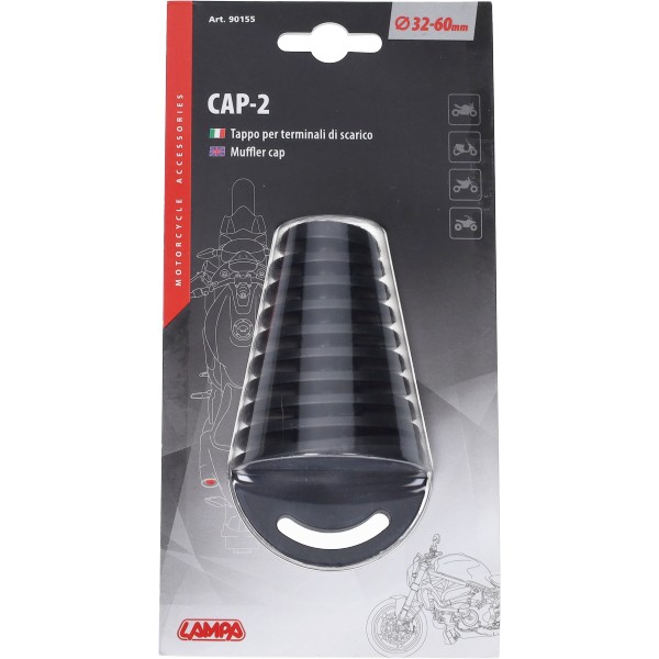afdekdop lampa uitlaat universeel 32-60mm zwart 90155