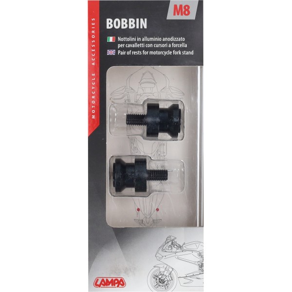 adapterset lampa paddockstandaard voorvork m8 zwart 90643