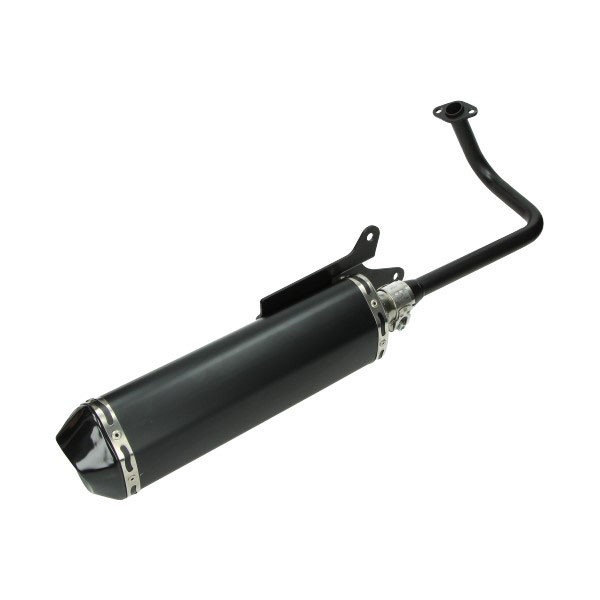uitlaat jamarcol ovaal (made in EU) (model Akrapovic) zwart/zwart BTC Felice, BTC Riva, china lx/napoli, gts toscana, sco gy6, vx50
