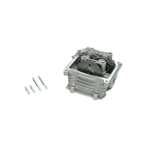 cilinderkop compleet + nokkenas en tuimelaar lange klep sco china 4t, sco gy6